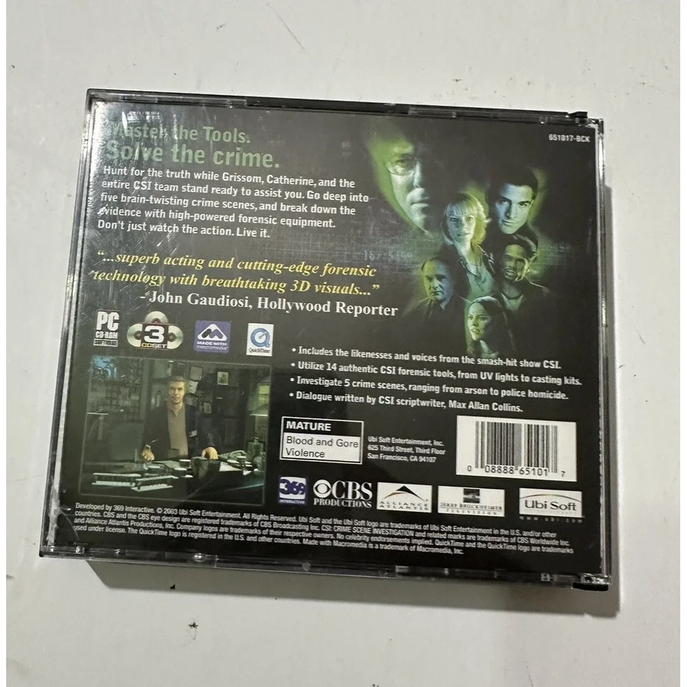 3 Disk PC CSI‎ : Crime Scene Investigation UbiSoft  Original Series Mature